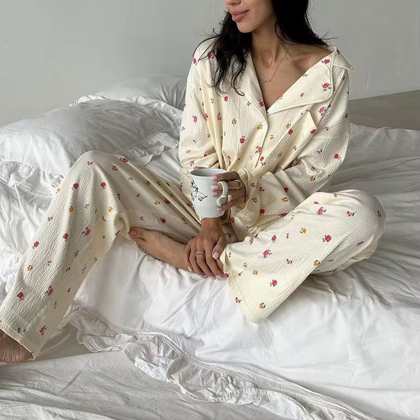 FELICIA - WHITE FLORAL PYJAMAS