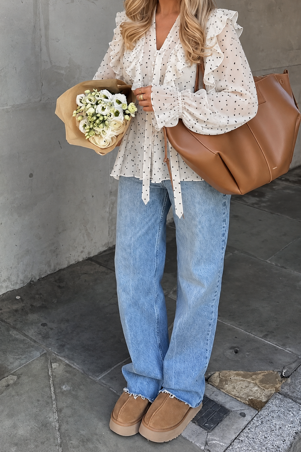 Polka Heart Ruffle Blouse
