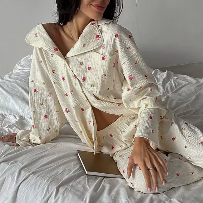 FELICIA - WHITE FLORAL PYJAMAS
