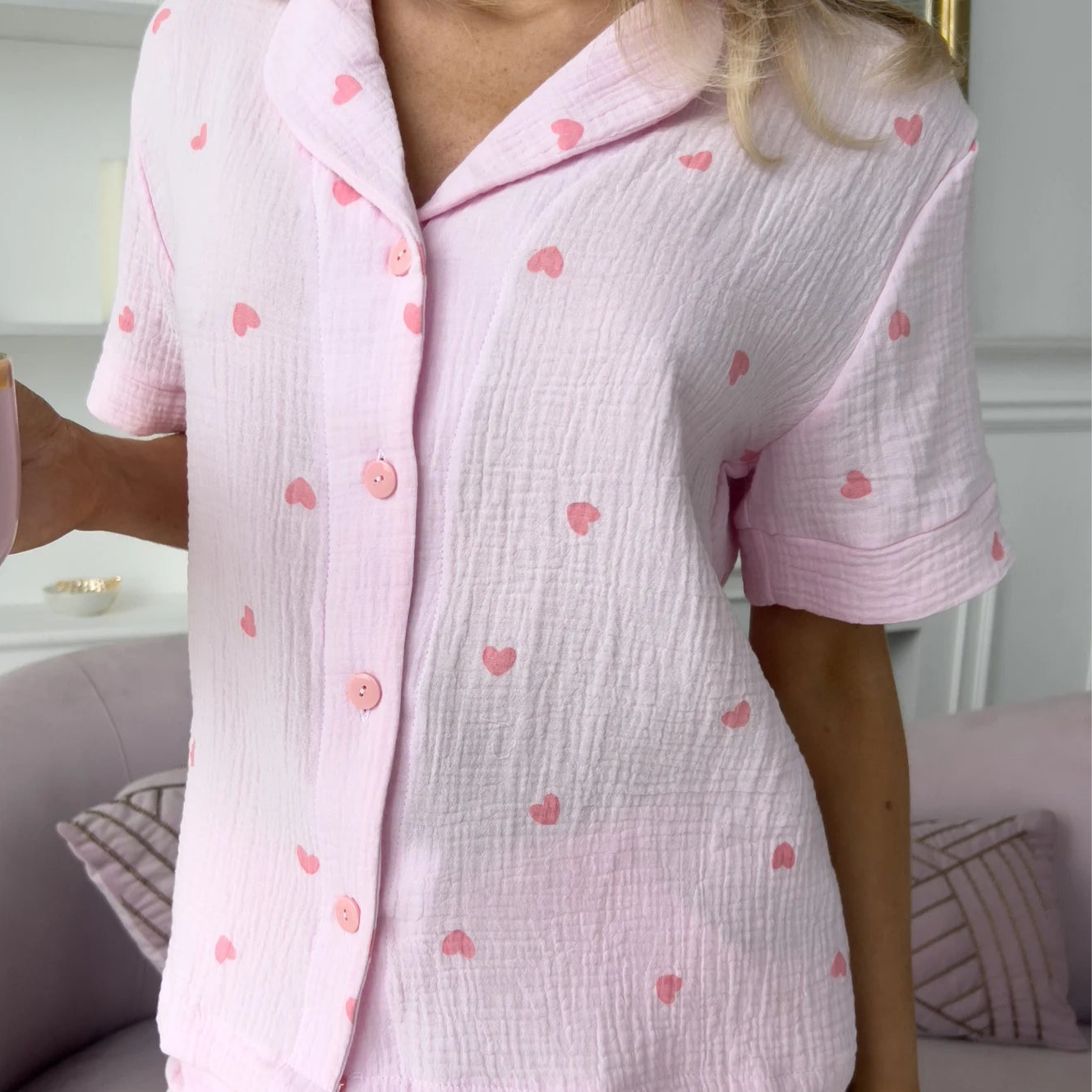 LINN - PYJAMAS SET WITH PINK HEART