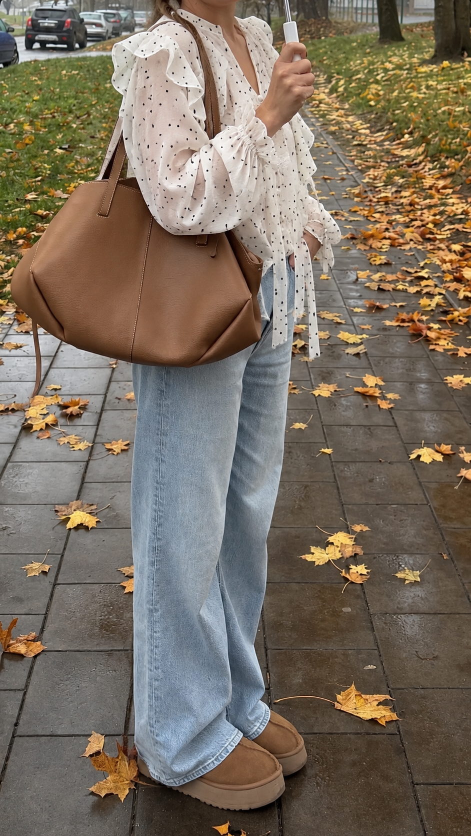 Polka Heart Ruffle Blouse
