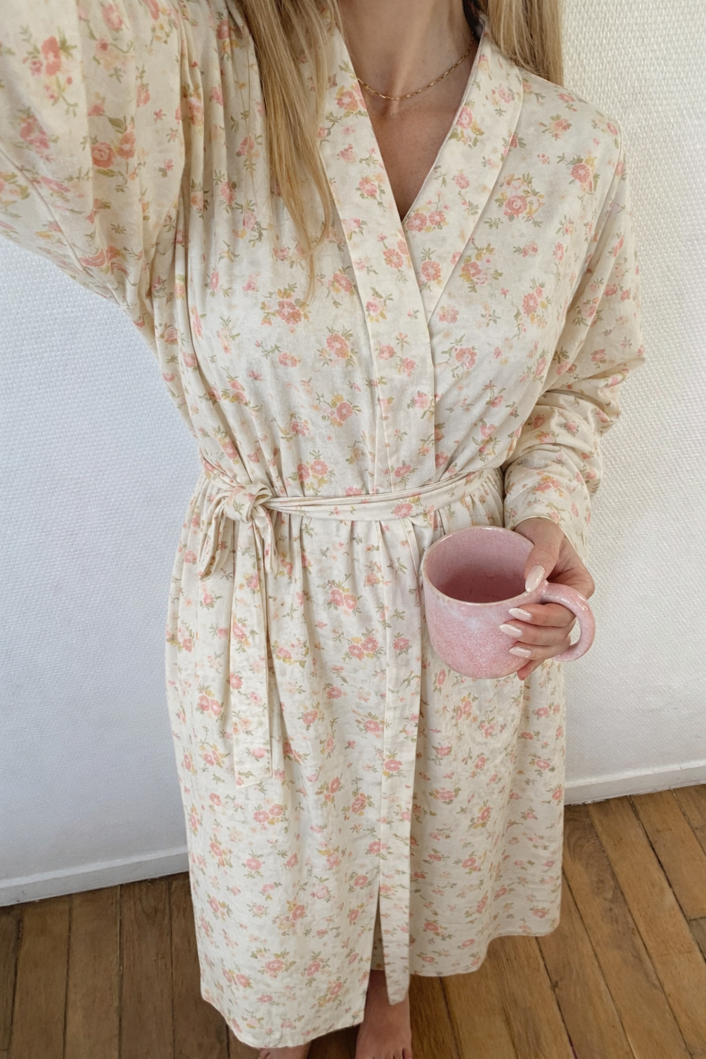 Poppy – Ribbad morgonrock i modal