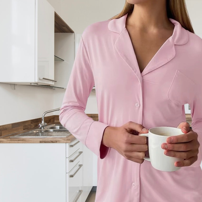 AMELIA - PINK PAJAMAS SET IN MODAL LADIES