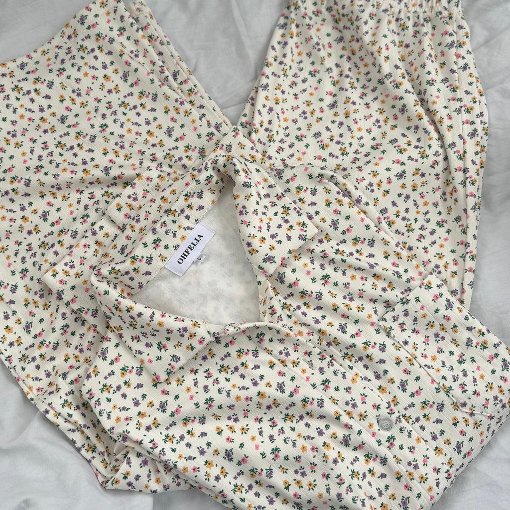 Ditsy Bouquet – Pointelle pyjamas i bomull