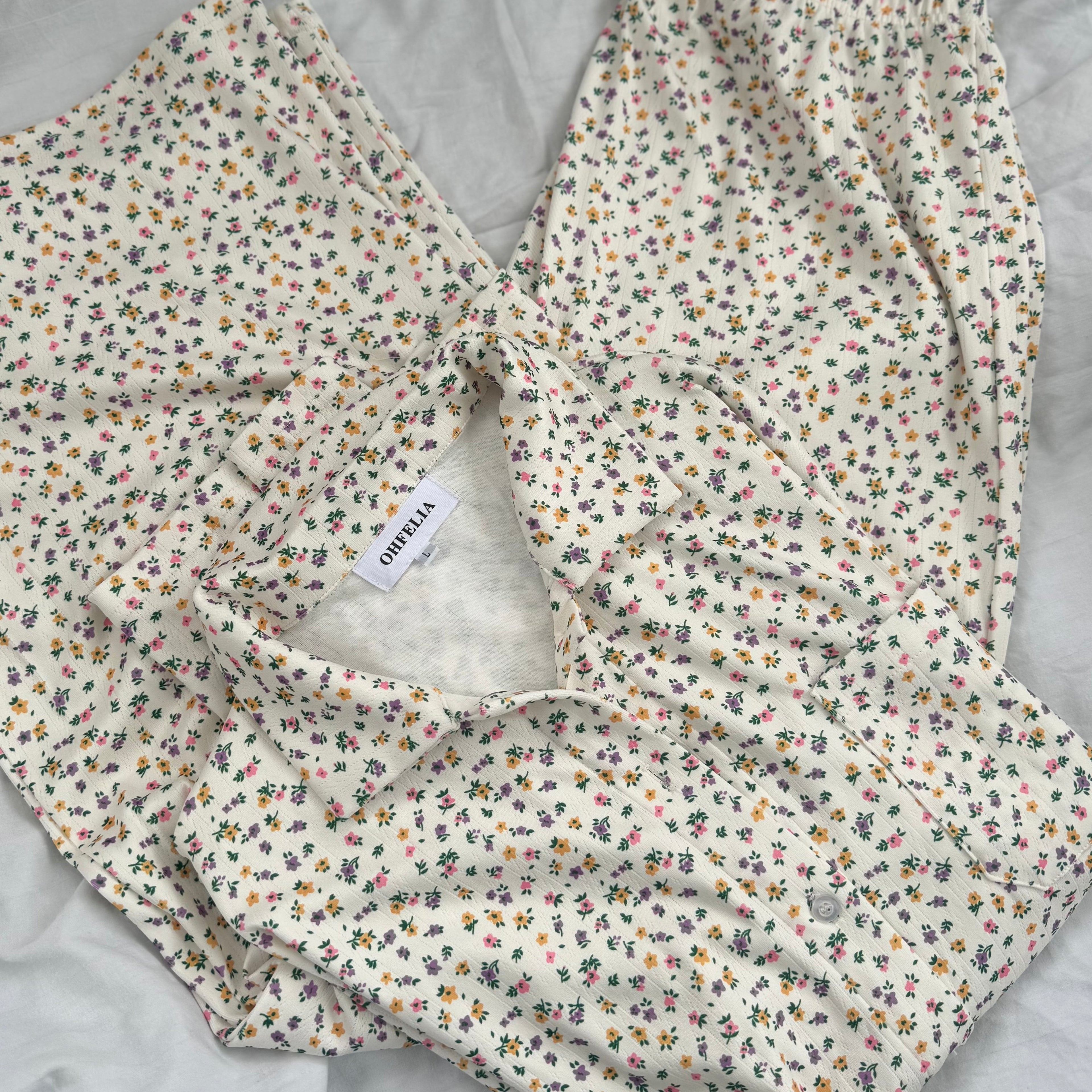 Ditsy Bouquet – Pointelle pyjamas i bomull