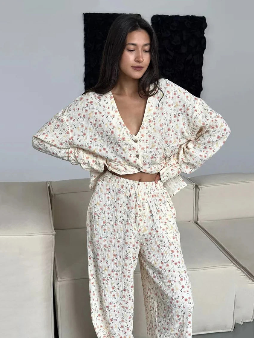 MATILDA - LUXURY FLORAL LONG-SLEEVE PYJAMAS